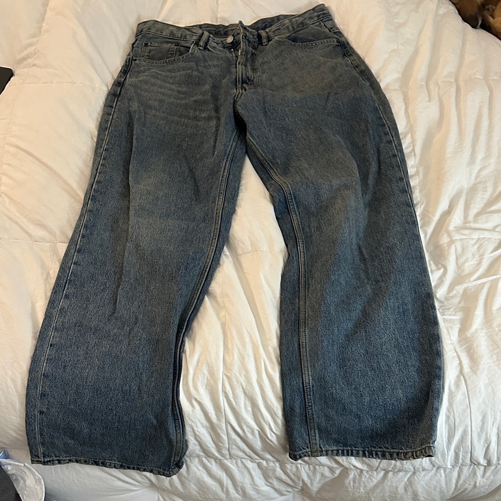 Zara Men's Relaxed Fit Denim Jeans - Dark Blue